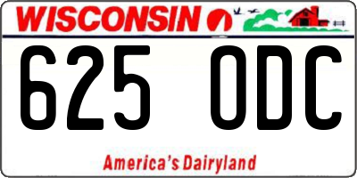 WI license plate 625ODC