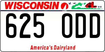 WI license plate 625ODD