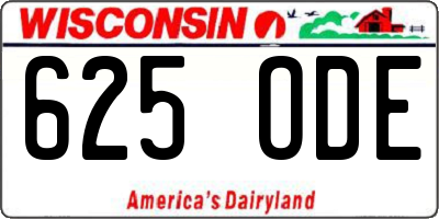 WI license plate 625ODE