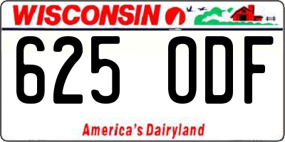 WI license plate 625ODF
