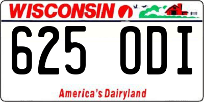 WI license plate 625ODI