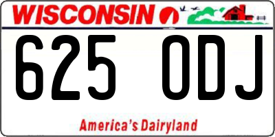 WI license plate 625ODJ