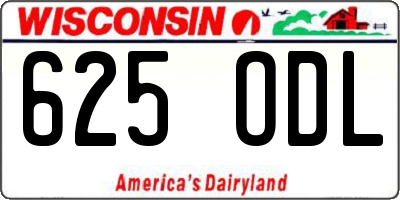 WI license plate 625ODL
