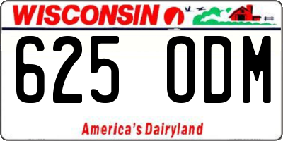 WI license plate 625ODM