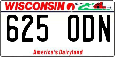 WI license plate 625ODN