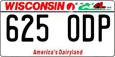 WI license plate 625ODP