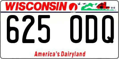 WI license plate 625ODQ