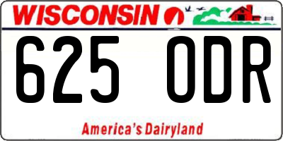 WI license plate 625ODR