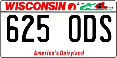 WI license plate 625ODS