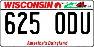 WI license plate 625ODU