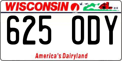 WI license plate 625ODY