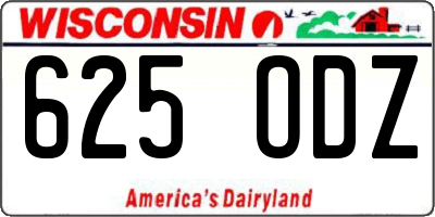 WI license plate 625ODZ