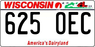 WI license plate 625OEC