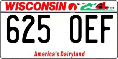 WI license plate 625OEF