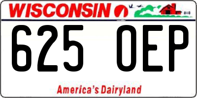 WI license plate 625OEP