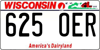 WI license plate 625OER