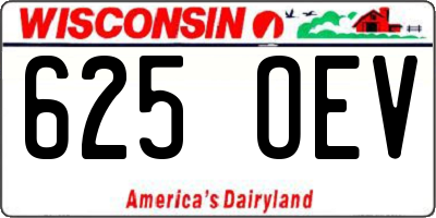 WI license plate 625OEV