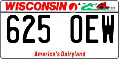 WI license plate 625OEW