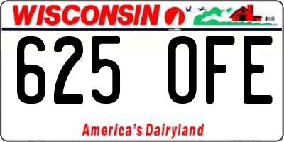 WI license plate 625OFE