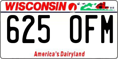 WI license plate 625OFM
