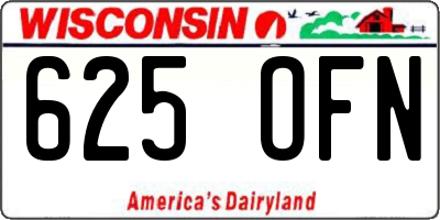 WI license plate 625OFN