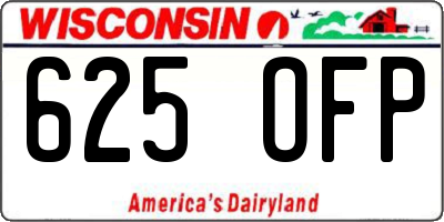 WI license plate 625OFP