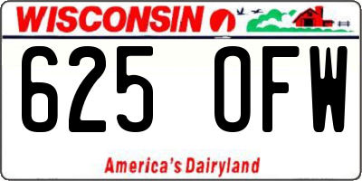 WI license plate 625OFW