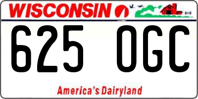 WI license plate 625OGC