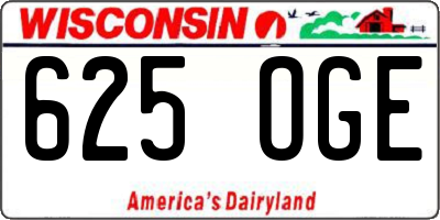 WI license plate 625OGE