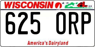 WI license plate 625ORP