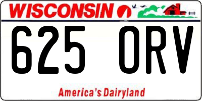 WI license plate 625ORV