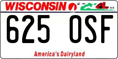 WI license plate 625OSF