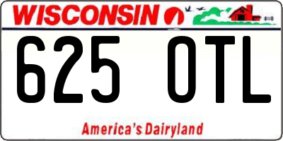 WI license plate 625OTL
