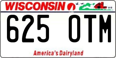 WI license plate 625OTM