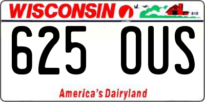 WI license plate 625OUS