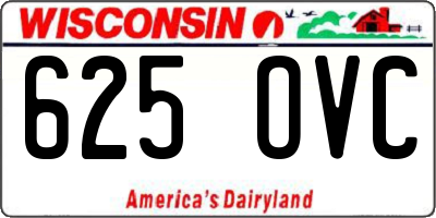 WI license plate 625OVC