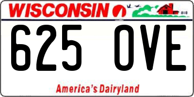 WI license plate 625OVE
