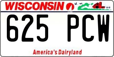 WI license plate 625PCW