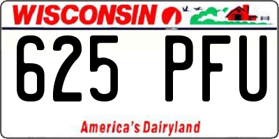 WI license plate 625PFU