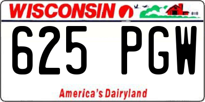 WI license plate 625PGW