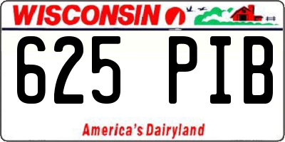 WI license plate 625PIB