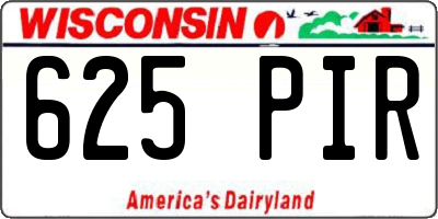 WI license plate 625PIR