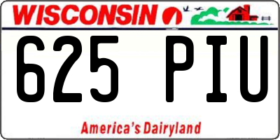 WI license plate 625PIU