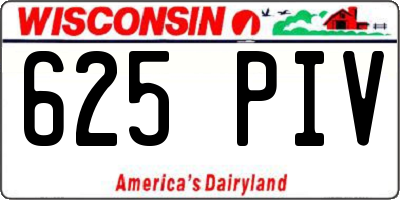 WI license plate 625PIV