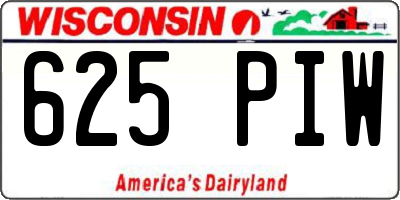 WI license plate 625PIW