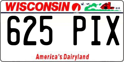 WI license plate 625PIX
