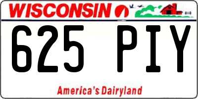WI license plate 625PIY