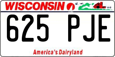 WI license plate 625PJE