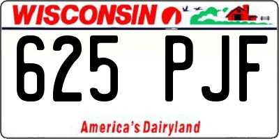 WI license plate 625PJF
