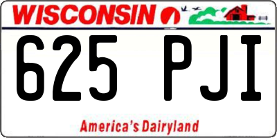 WI license plate 625PJI